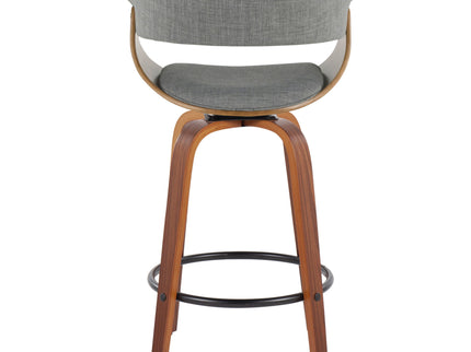 Vintage Mod - Mid Century Modern Fixed Height Counter Stool & Swivel With Round Footrest (Set of 2)
