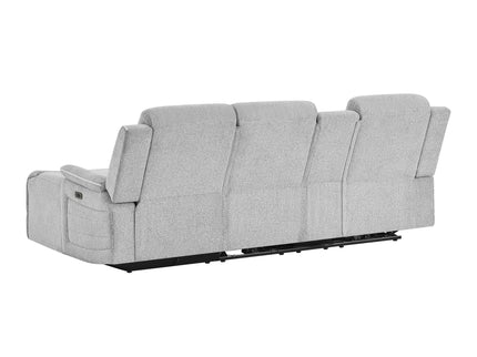 Ian - Power Reclining Chaise With LED Lighting, Pushback Design - Gray