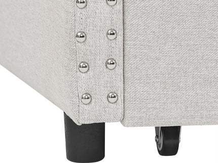 Upholstered Tufted Daybed With 2 Drawers, Waved Arms