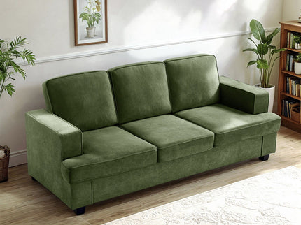 Modern Sofa, Comfortable 3 Seater Couch With Deep Seating, Loose Back Cushions, Wide Arms