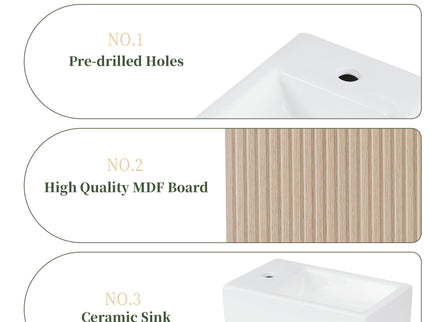 Modern Bathroom Vanity With Sink And 2 Tier Shelf