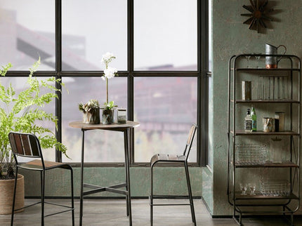 Renu - Round Bar Table With Industrial Charm - Light Brown