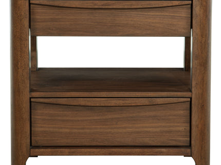 Verona - 2 Drawer Bedside Table With Hidden Storage - Walnut