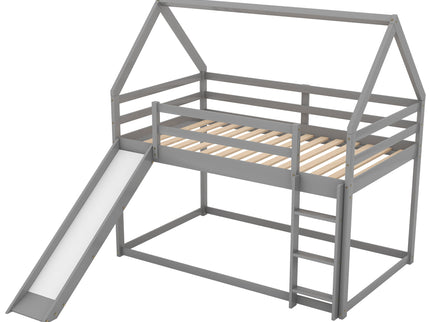 House Shape Bunk Bed With Slide And Ladder