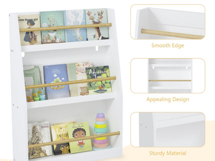 3 Tier Book Shelf, Compact Storage For Bedrooms