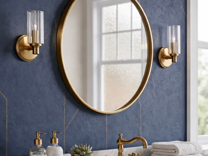 Jardin - Single Light Wall Sconce With Clear Ribbed Satin - Clear / Gold