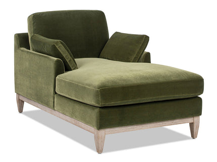 Pasadena - Modern Farmhouse Chaise Lounge Chair - Olive Green