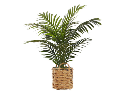 24" Tall, Artificial Plant, Palm, Indoor, Faux, Fake, Table, Floor, Greenery, Potted, Real Touch, Decorative - Green / Beige