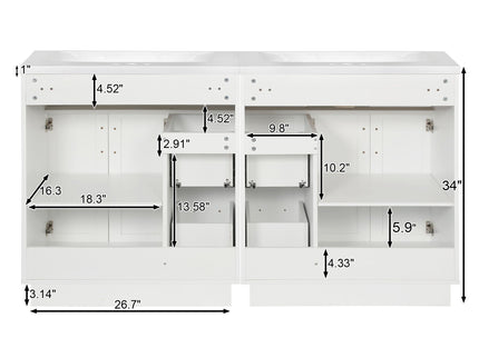 Bathroom Vanity With 2 Doors, 2 Drawers, Adjustable Shelf, Hidden Slides & Soft Close Hinges
