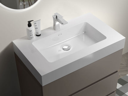 Alice - Bathroom Vanity With Sink, Large Storage Freestanding Bathroom Vanity For Modern Bathroom, One-Piece Sink Basin Without Drain And Faucet