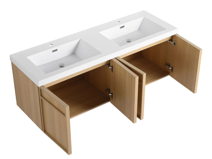 Wall-Mounted Bathroom Vanity With Resin Sink And Soft Closing Doors