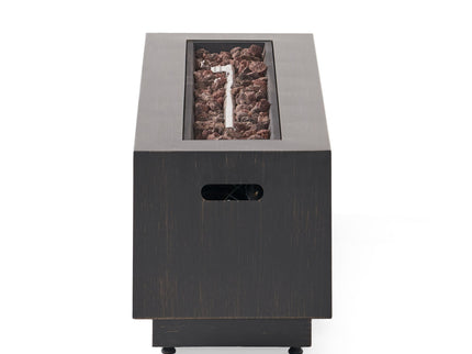 Modern Rectangular Iron Fire Pit 50, 000 Btu