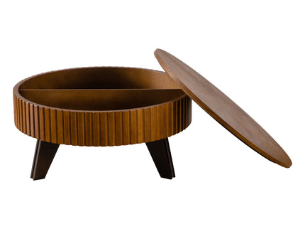 Round Retro Coffee With Solid Wood Legs