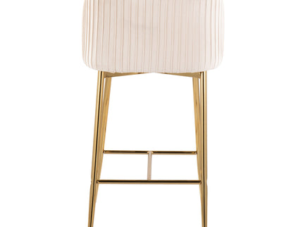 Fran - Pleated Contemporary / Glam Fixed Height Counter Stool (Set of 2)