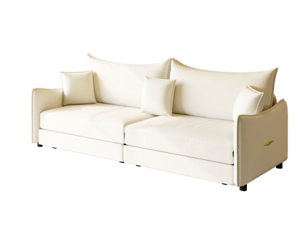 King Pull Out Sofa Bed, 3-In-1 Convertible Bed With 3 Pillows
