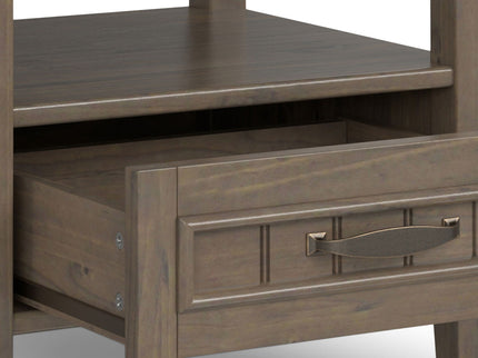 Lev - End Table With Bottom Drawer - Smoky Brown