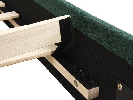 Upholstered Platform Bed Frame With Curved Headboard