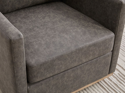 Modern Upholstered Square Swivel Accent Chair With 360 Degree Rotation