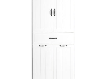 Modern Bathroom Storage Cabinet With Two Laundry Baskets, One Drawer, Adjustable Shelf