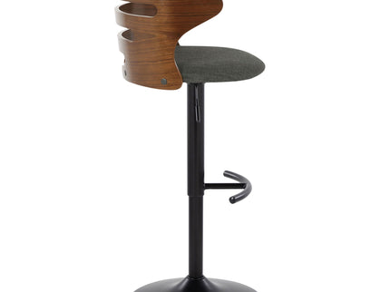 Cosi - Mid Century Modern Adjustable Barstool With Swivel With Rounded T Footrest (Set of 2)