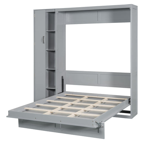 Murphy Wall Bed With Shelves, Wardrobe And LED Lights
