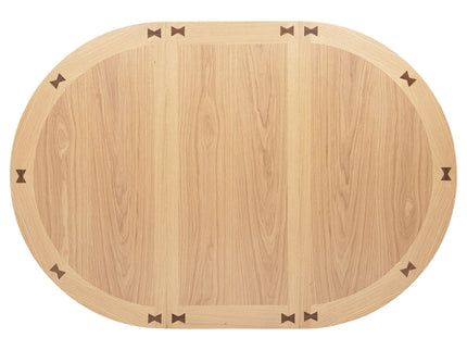 Davis - 5 Piece Oval Extension Leaf Dining Set With Pedestal Base - Light Oak