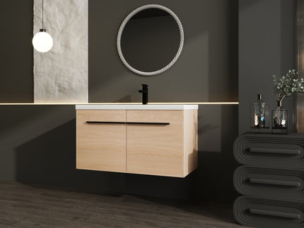 Bathroom Vanity Set With Resin Countertop Sink, 2 Doors