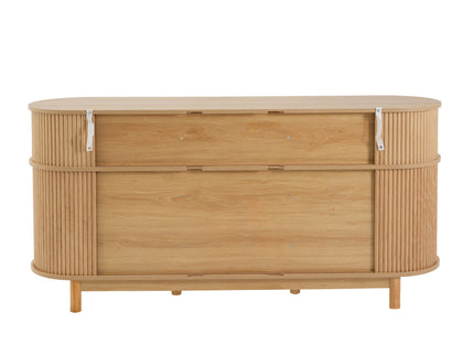 Fluted Sideboard Buffet Cabinet With Sliding Doors And Adjustable Shelves
