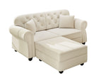 Beige / 2 Pc. 2 Seater Sofa, Ottoman
