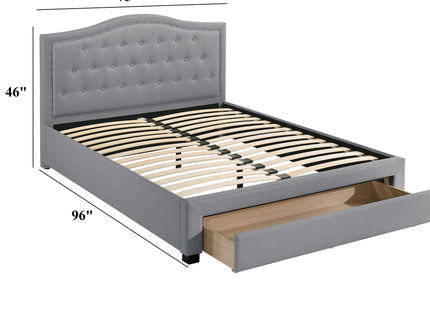 Modern Button Tufted Arch Headboard Bed With Storage Footboard