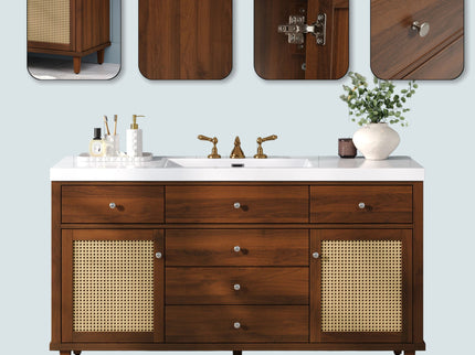 Bathroom Vanity With Sink, 5 Legs, Soft Close Drawers