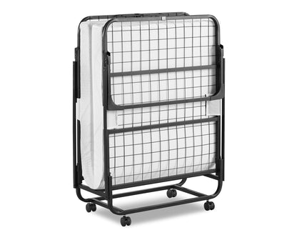 Folding Rollaway Bed With 4" Twin Mattress - White
