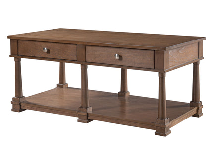 Coffee Table With 2 Storage Drawers & Lower Open Shelf