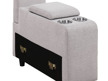 Jessica - Sectional Sofa With Ottoman - Light Gray