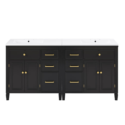 2 Piece Freestanding Bathroom Vanity Set With Sink Top, Reversible Dual Layout