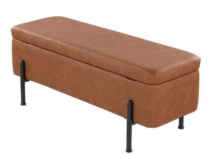 Daniella - Contemporary Storage Bench - Black / Camel