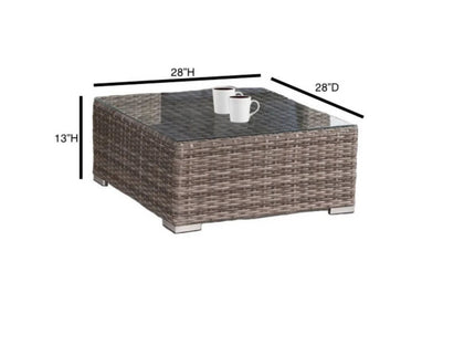Outdoor Wicker Conversation Set With Cushions, All Weather