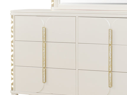 Cinderella - Dresser With LED Accents And 6 Storage Drawers (Mirror Not Included) - Beige