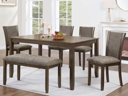 Dining Table Set With Upholstered Chairs, Rectangular Dining Table Set