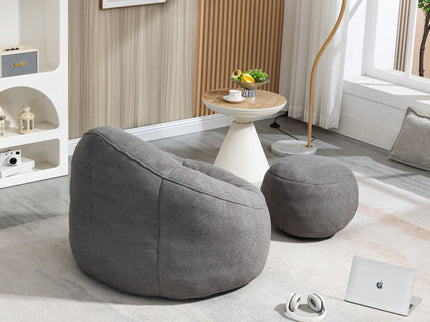 Bedding Bean Bag Sofa Chair High Pressure Foam With Footrest