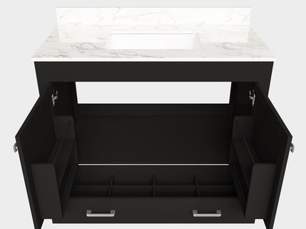 Bathroom Vanity Set, Sink And Faucet Holes Included - Black