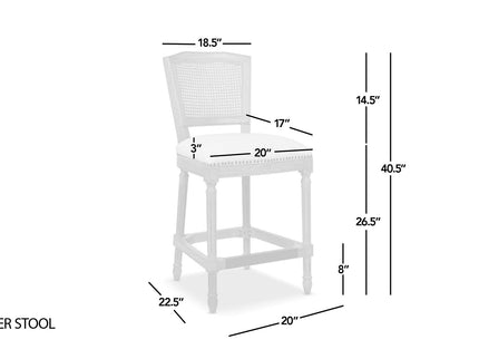 Triomphe - Rattan Wicker High Back Armless Counter Bar Stool