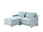 Light Blue / 2 Pc. 2 Seater Sectional, Ottoman
