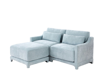 Stylish Sofa With Ottoman And Lumbar Pillows, Ergonomic Design