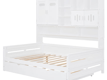 Daybed With All-In-One Cabinet And Shelf