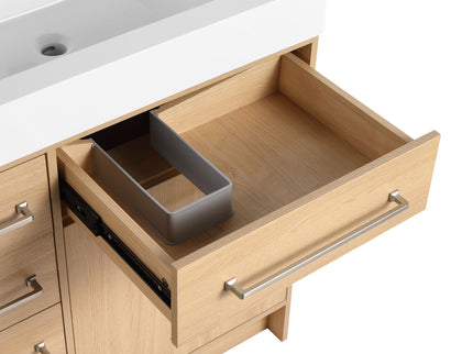 Freestanding Bathroom Vanity With Resin Sink, Soft-Closing Doors And Drawers