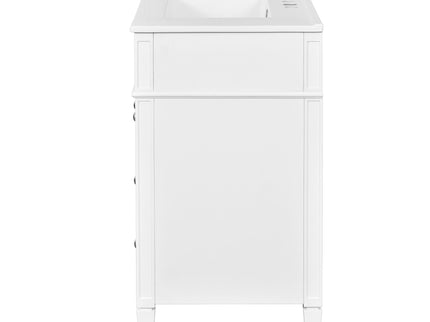 Bathroom Vanity With Top Sink, 2 Doors And 3 Drawers, Freestanding Set With Mirror Cabinet