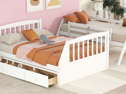 Bunk Bed With Drawers, Ladder And Storage Staircase