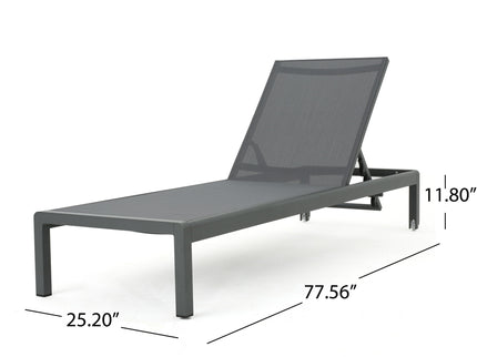 Outdoor Patio Chaise Lounge With 5 Reclining Positions