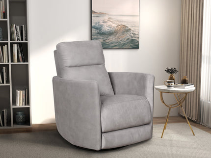 Lawson - Swivel Glider Suede Recliner Chair - Latte